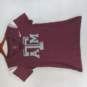 Nike Maroon Womens Slim Fit University of Texas Aggies Tee Shirt Size‎ M